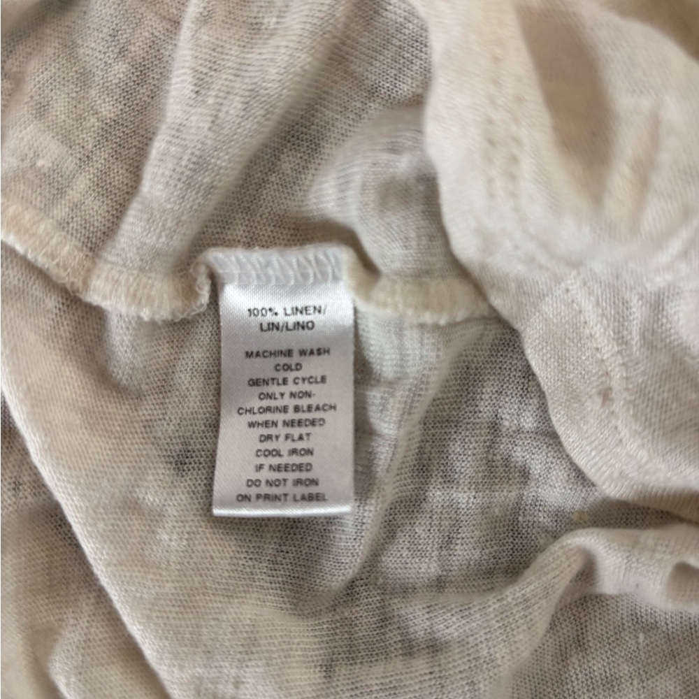 LOFT Linen White and Blue Raglan Sleeve Top - Picture 5 of 6